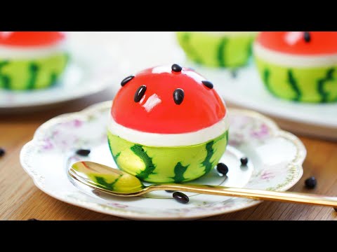           Mini Watermelon Jelly Cheesecake   Summer Dessert