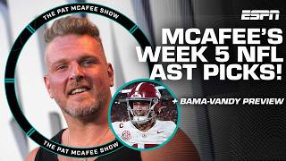 Pat McAfee’s AST Week 5 NFL picks 🏈 + Vanderbilt vs. Alabama PREVIEW 😤 | Best of McAfee
