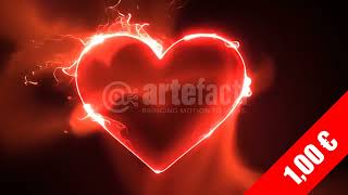 Fiery Neon Heart Pulse – HD Romantic Stock Footage