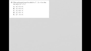 What polynomial must be added to x2 - 2x + 6 so that the sum is 3x2 + 7x?