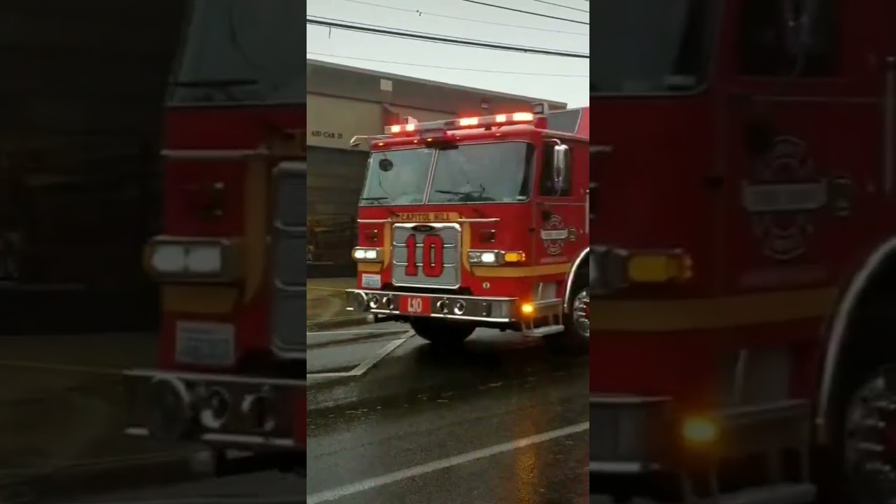 Seattle fire department responding to a structure fire