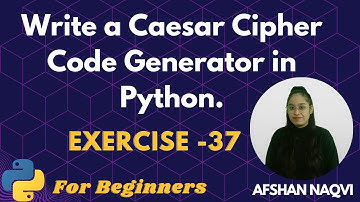 #37 Exercise - Write a Caesar Cipher Code Generator in Python. #python