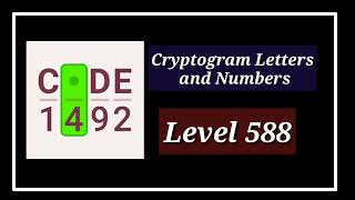 Cryptogram Level 588 Letters and Numbers