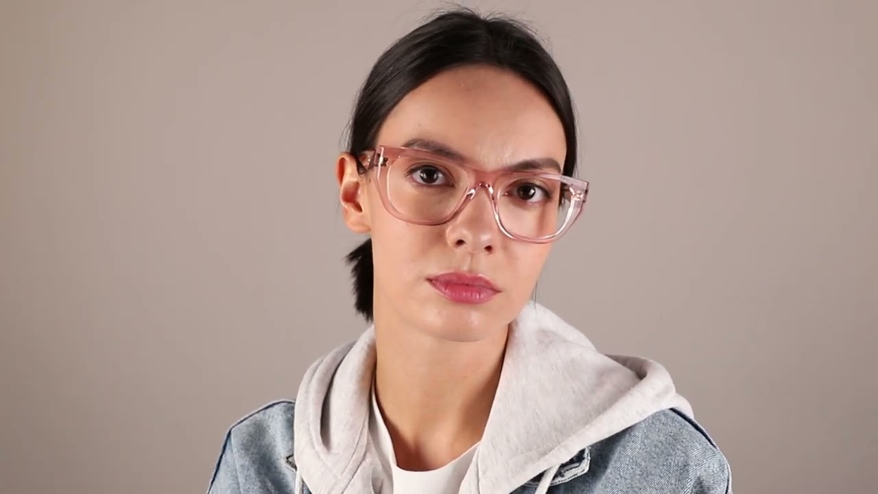 NEW Prada PR A18V Eyeglasses Frames in Transparent Pink Prada PR A18V 12R1O1 Glasses - US main image 4