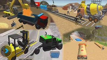 Real JCB Game 3D Construction : Railway Bridge JCB Games - City Construction Simulator