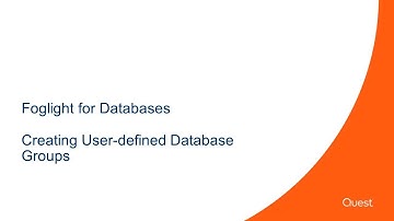 Foglight for Databases - Creating User Defined Database Groups