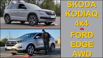 SLIP TEST - Skoda Kodiaq 2.0 TDI 4x4 vs Ford Edge 3.5 V6 AWD - @4x4.tests.on.rollers