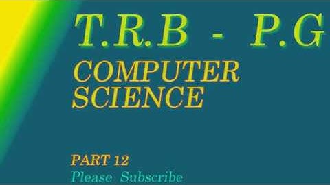T.R.B., COMPUTER TEACHER PART 12,question paper,