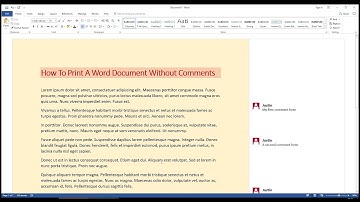 How To Print A Word Document Without Comments