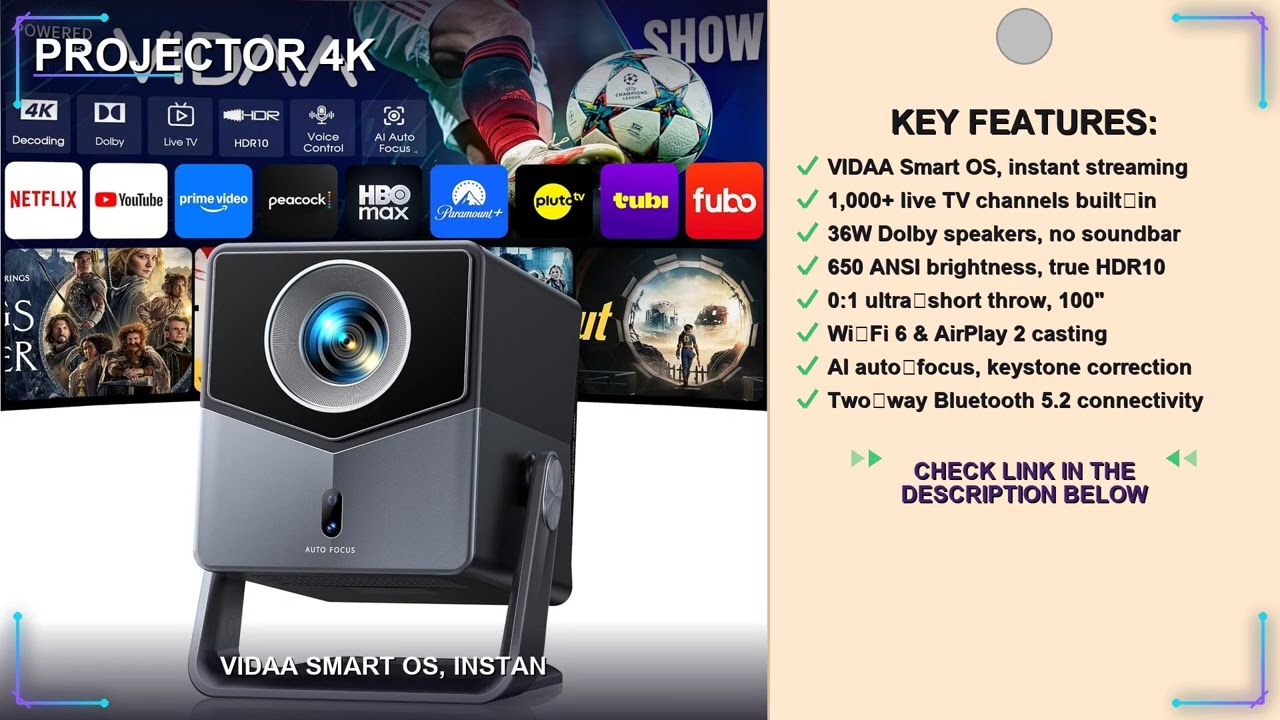 TOPTRO A2 Review: 36W Dolby & VIDAA OS 4K Projector! - YouTube