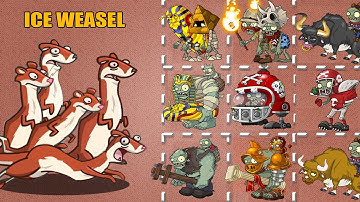 100 Zombie Ice Weasel Battlez - PvZ 2 Zombie VS Zombie