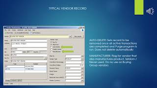 Celebrity Epicor Eclipse ERP Vendor Maintenance Profile