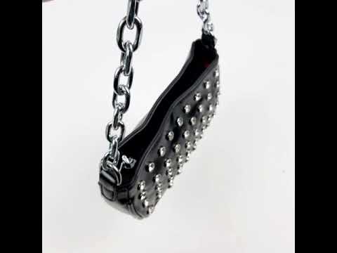 Жіночий клатч багет маленький 20*13*5.5 см Чорний, видео 1