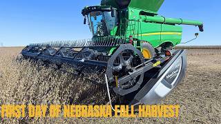 First Day of Nebraska Soybean Harvest
