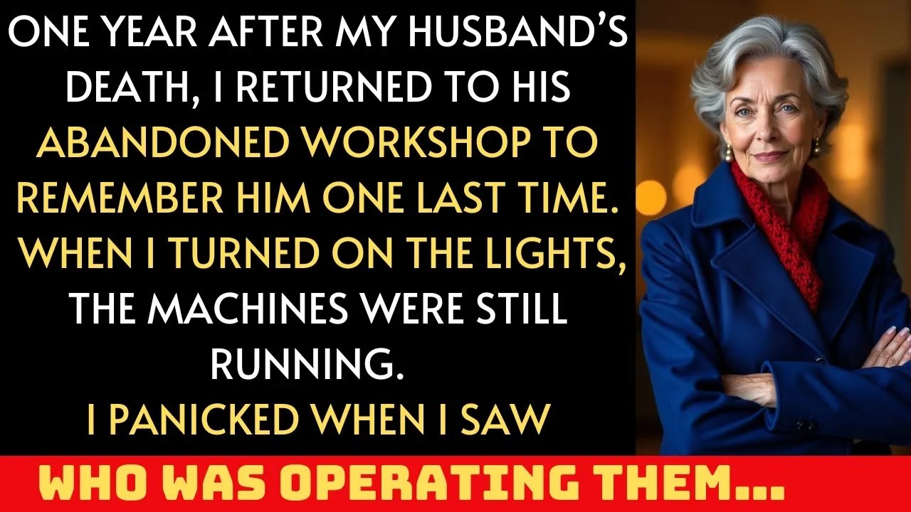 I went to my late husband's abandoned workshop — the machines were running  i froze when i saw