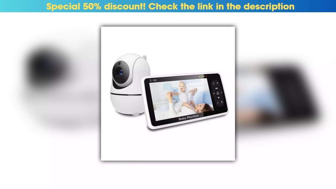 Best New 5 Inch Video Baby Monitor with Camera and Audio, 4X Zoom, 22Hrs Battery, 1000ft Range 2-Wa
