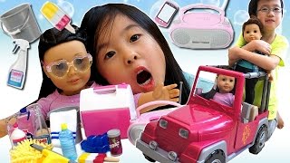 お世話ごっこ💛 あたらしい 車 で ドライブ 洗車！ アメリカンガール American Girl Our Generation Car Car wash kit