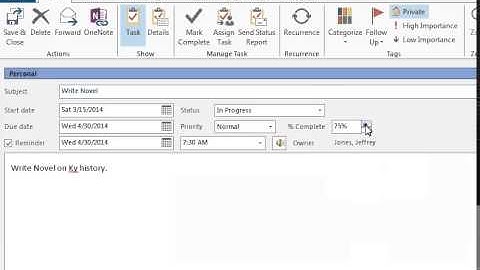 Using Notes and Tasks in Outlook 2013