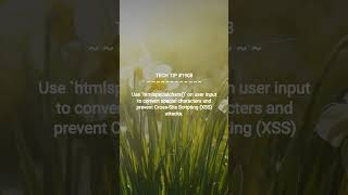PHP Security Tip: Stop XSS | 2026-01-03 | #Shorts #systemadmintips #dotKey #cybersecuritytips