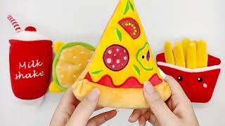 Professional Manufacture Cute Fast Food Hamburg Soft Durable Squeaky Pet Plush Dog Toy screenshot 5