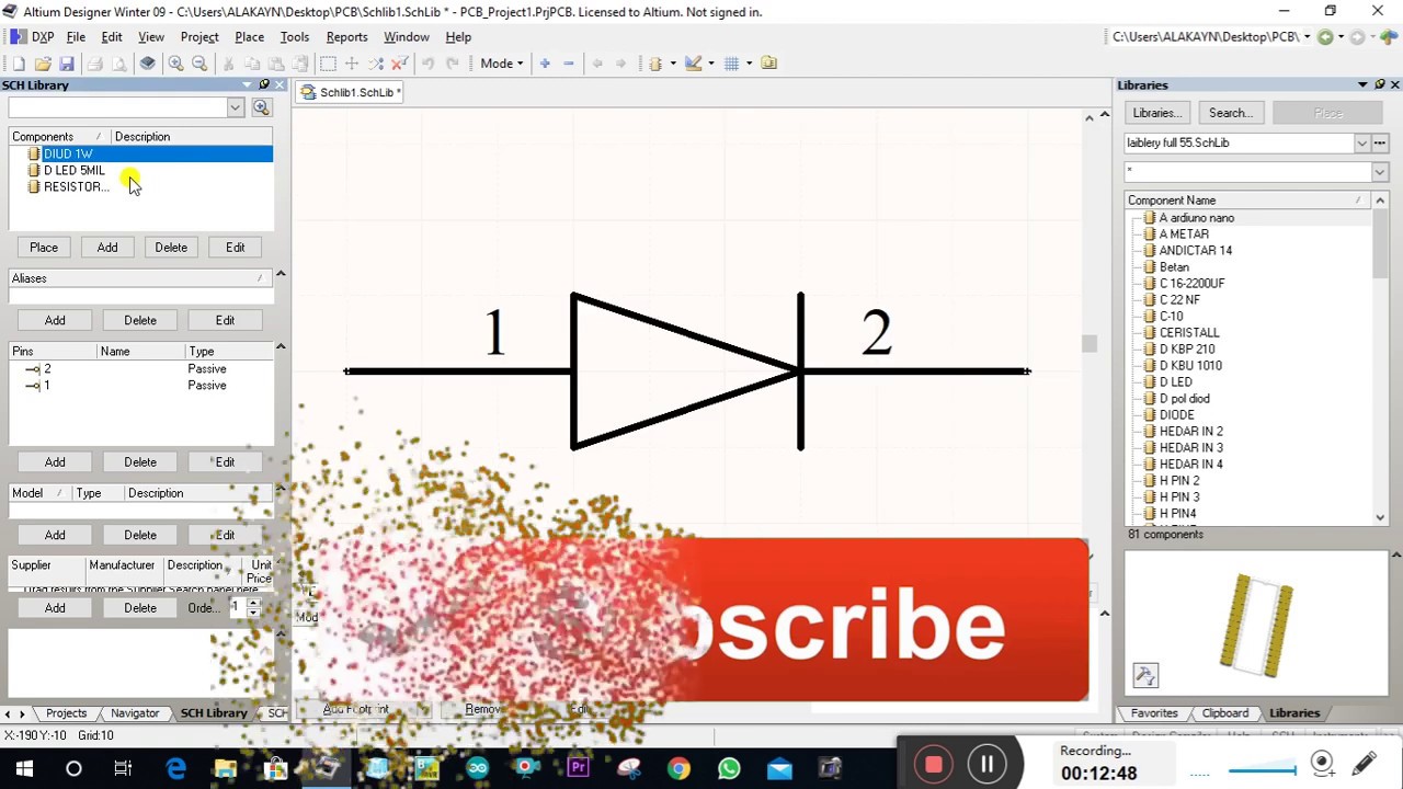 Tutorial Altium Beginner schematic Library and PCB Library 1 - YouTube