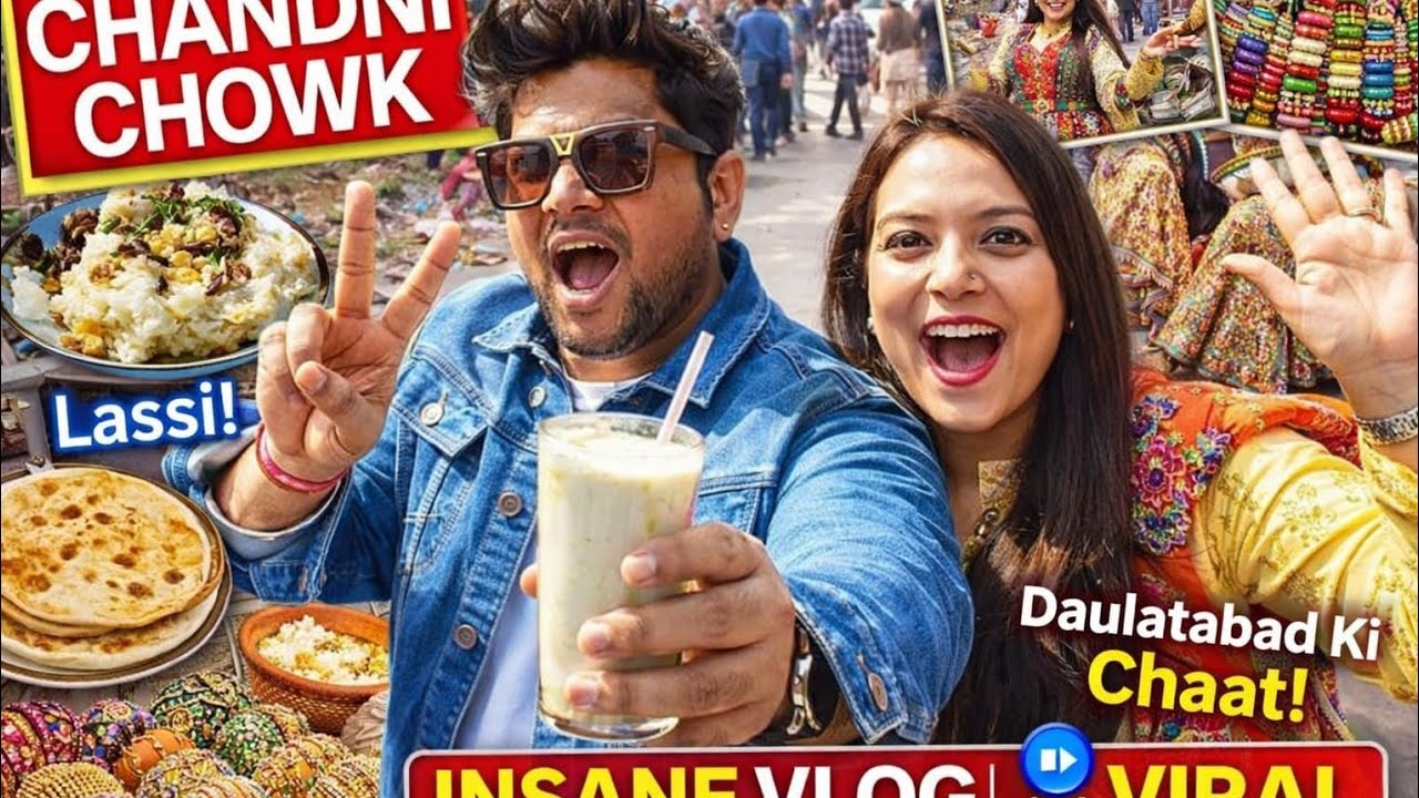 Chandni Chowk Food+Shopping Blast 😍 Lassi, Kachori, Daulat Ki Chaat & Real Jaisi Artificial Jewelery