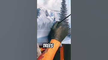 #HowToPaint #Trees by #paintwithjosh #bobross #shortsfeed #shortsart #shortsviral #artshorts