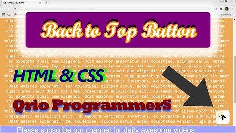 Back to Top Button using HTML & CSS & JavaScript || Qrio ProgrammerS