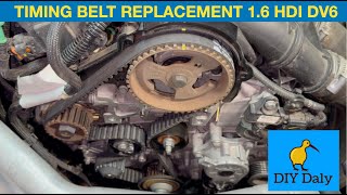 Peugeot 308 1.6 HDI DV6C timing belt & water pump replacement