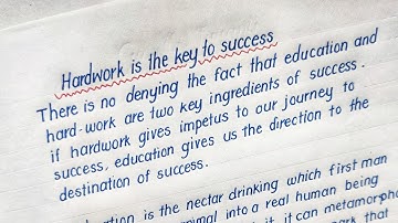Article on hardwork is the key to success