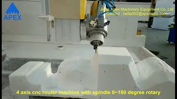 4 axis cnc router machine with spindle 0~180 degree rotary