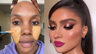 VIRAL 😳✂️💉 BRIDAL MAKEUP AND GELE TRANSFORMATION 😱 MAKEUP TUTORIAL