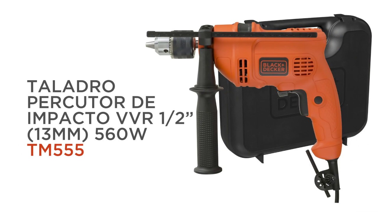 TALADRO PERCUTOR DE IMPACTO VVR BLACK DECKER 1 2 13MM 560W TM555 