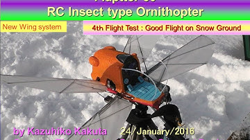 フラップターFlaptter 50: 4th Flight Test: Good Flight on Snow Ground