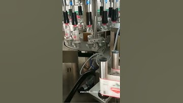 Automatic water bottle rotary high speed hot melt glue labeling machine running video