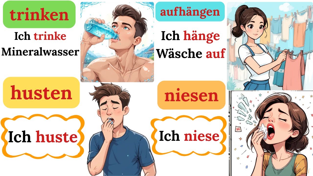 🔥150 wichtigsten deutschen Verben für Anfänger | Lerne Deutsch A1 mit Alltagssätzen 👨‍🎓