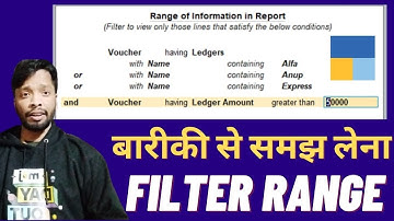 #235 TallyPrime Complete Detail on Filter Range |Filter Use in Tally Prime| Filter Range