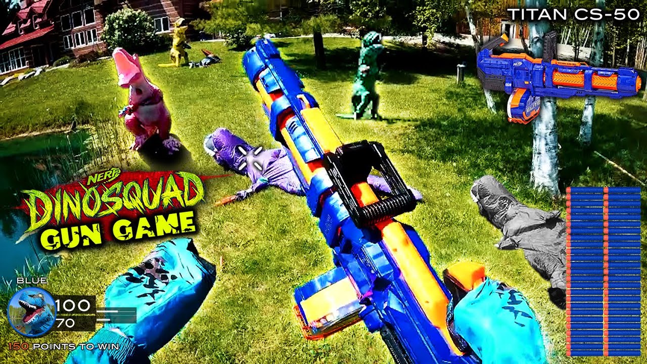 NERF GUN DINOSQUAD BATTLE  (Nerf First Person Shooter!) 