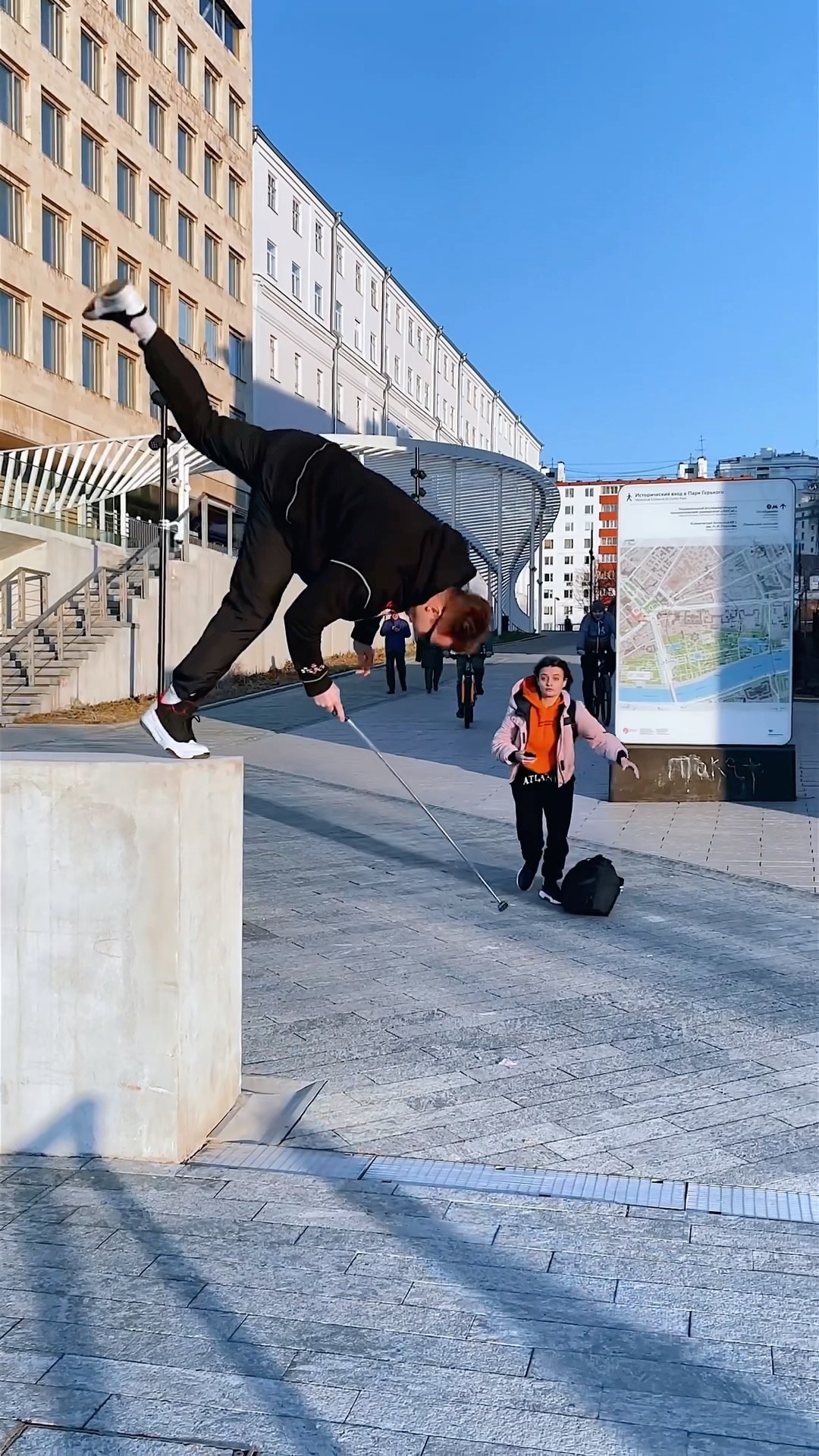 Gymnast Pretended to Be a Blind Man?? #kiryakolesnikov #prank #funny #comedy #parkour #stunt