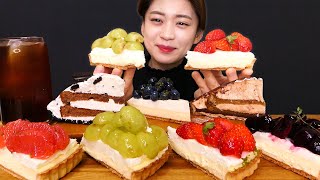 🍒Fruit Tart😍과즙 팡팡✨생과일 타르트 종류별 먹방❤[Strawberry, Blueberry, Cherry, Grapefruit, Tiramisu, Oreo] Mukbang