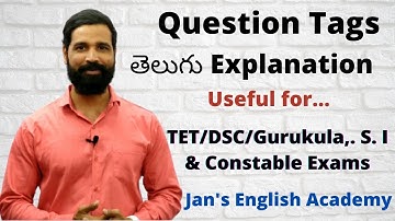 Question Tags | English  Grammar in Telugu #jansenglishacademy