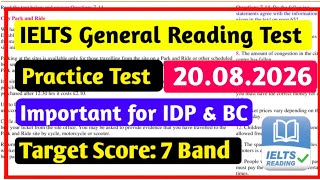 IELTS Reading General Training Practice Test 2026 With Answers | IELTS Reading Test General Training