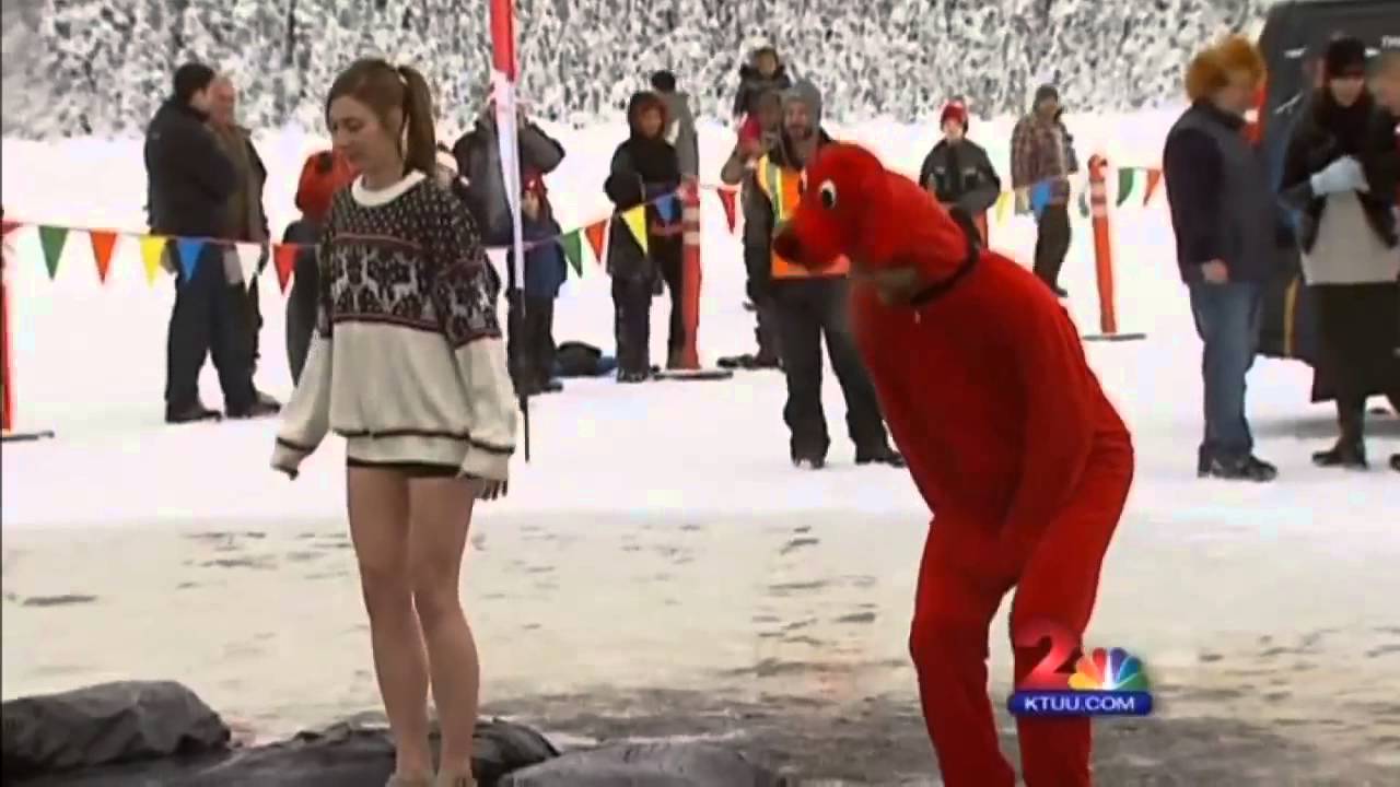 Alaskans plunge into frozen lake for charity YouTube