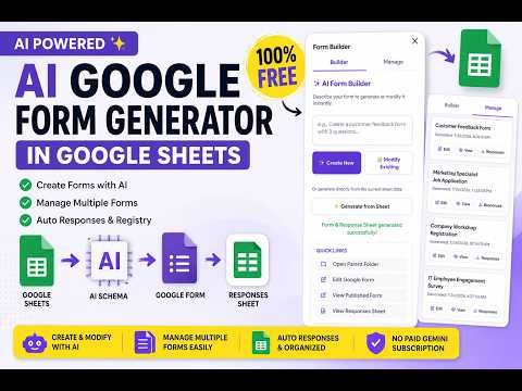 Generate Google Forms with AI in Seconds | Google Sheets + Gemini