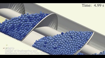 DEM simulation of the inclined screw conveyor using PhasisFlow