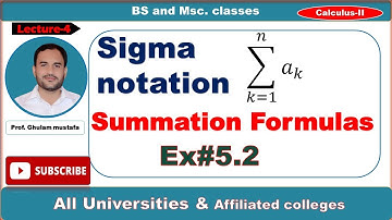 Sigma notation | Thoams calculus exercies 5.2 |find the sum using summation formulas | Lec-4