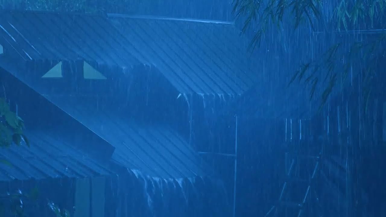 Fall Asleep to the Storm 🌩️ Heavy Rain Hammering Roof All Night (No Interruptions)
