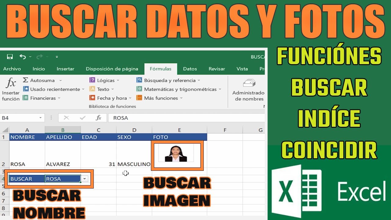 Buscar Datos e Imágenes de otra Hoja de Cálculo en Excel con la Función