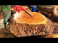 Incredible Giant Woodworking // The Heaviest Beautiful Monolithic &amp; Rare Tea Table Burl Wood