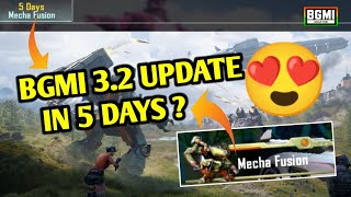 BGMI 3.2 NEW UPDATE IN 5 DAYS😍 ? MECHA FUSION NEW EVENT IS HERE | 0.1 MB UPDATE BIG CHANGES🔥
